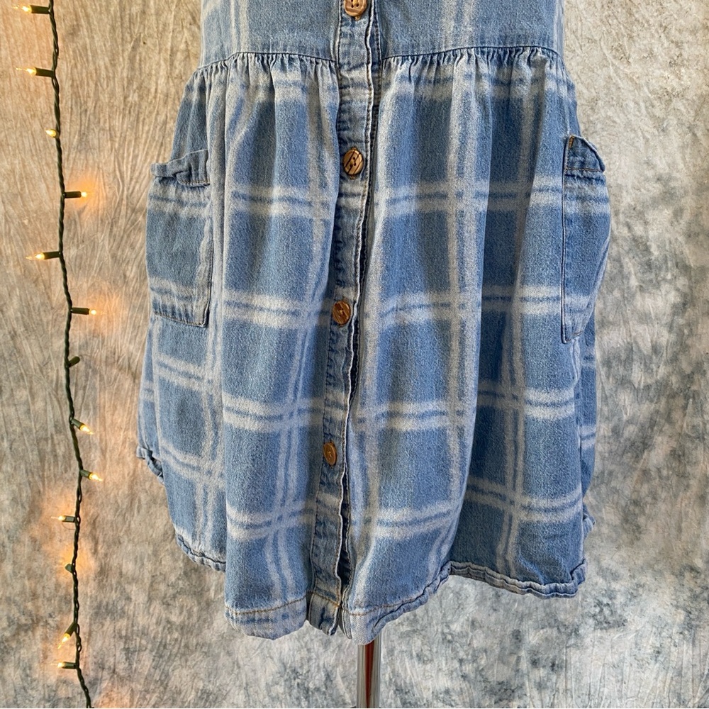 🪩Wonder Nation Blue and white Denim dress size girls L 10/12 - Picture 3 of 7